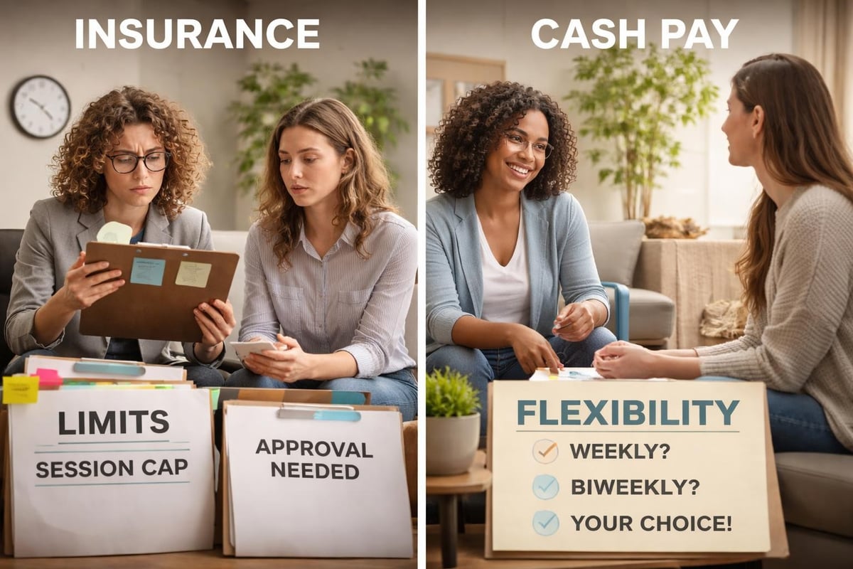 Insurance restrictions versus cash pay freedom