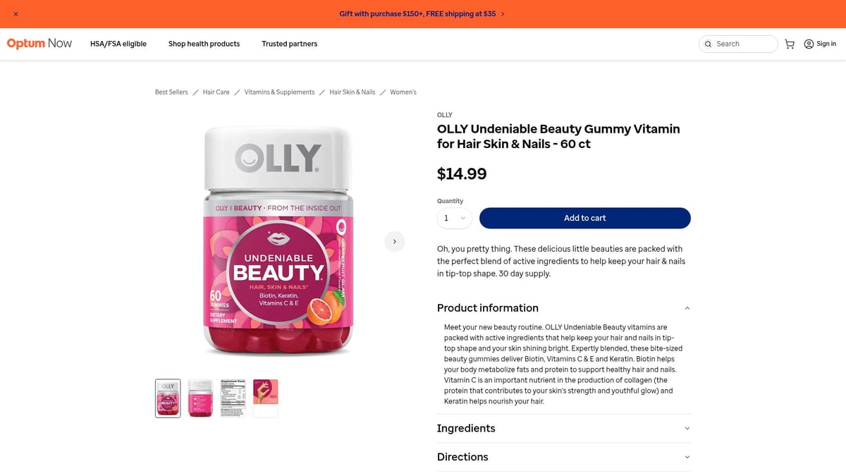 7 Top Hair Skin Nail Vitamins to Try in 2025 - OLLY Undeniable Beauty Gummies