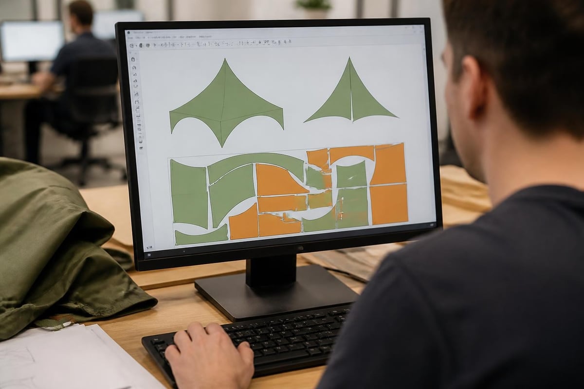 Pattern cutting in tent manufacture