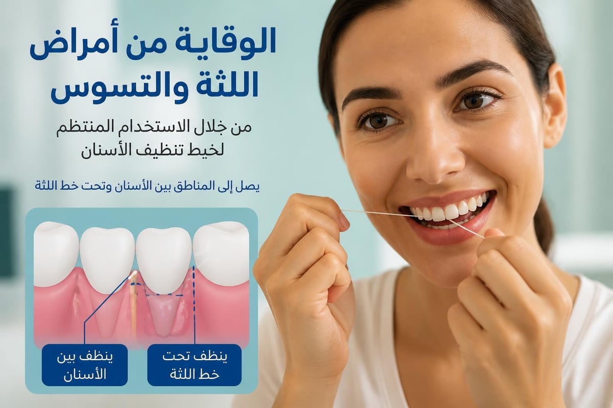 فوائد خيط الأسنان الصحية