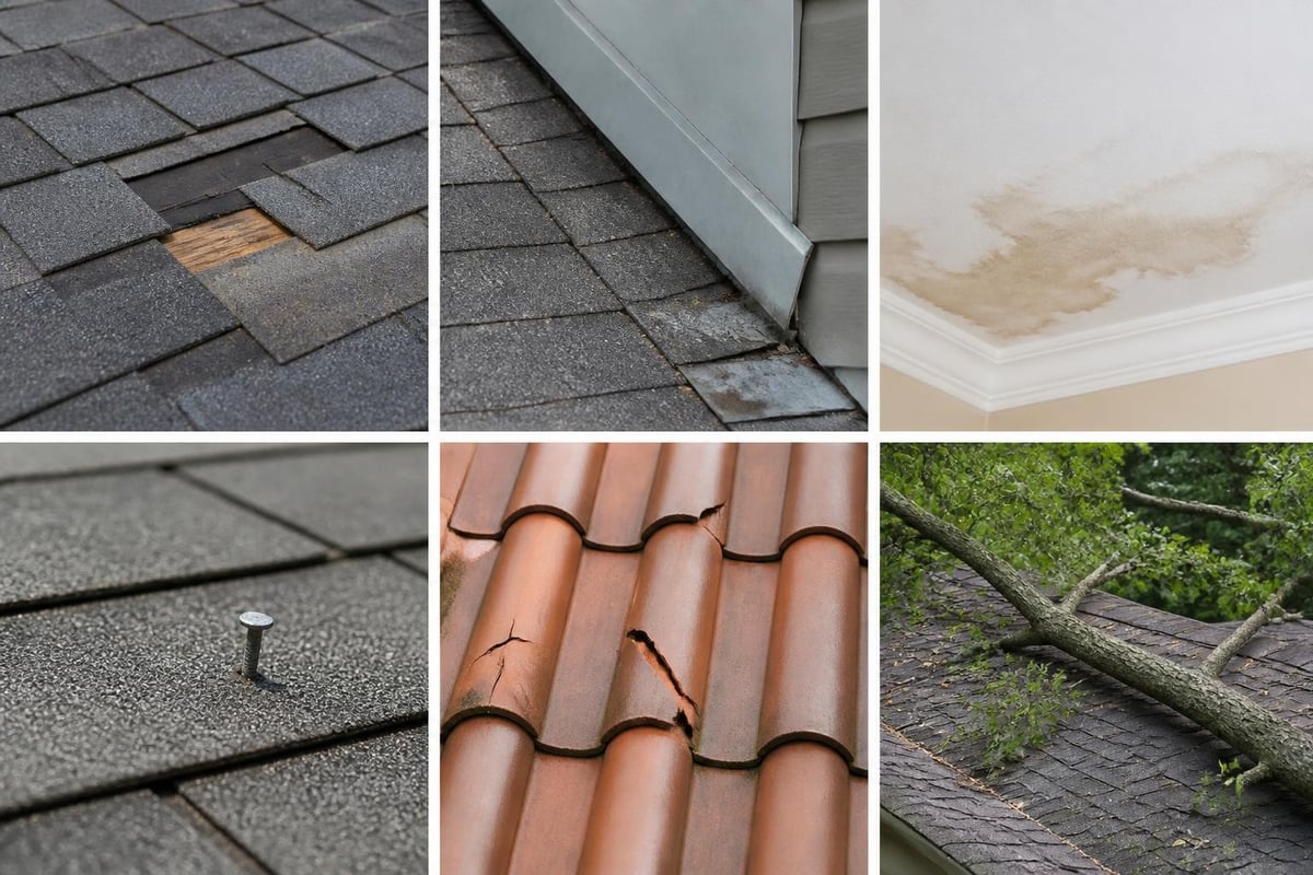 Common roof damage types
