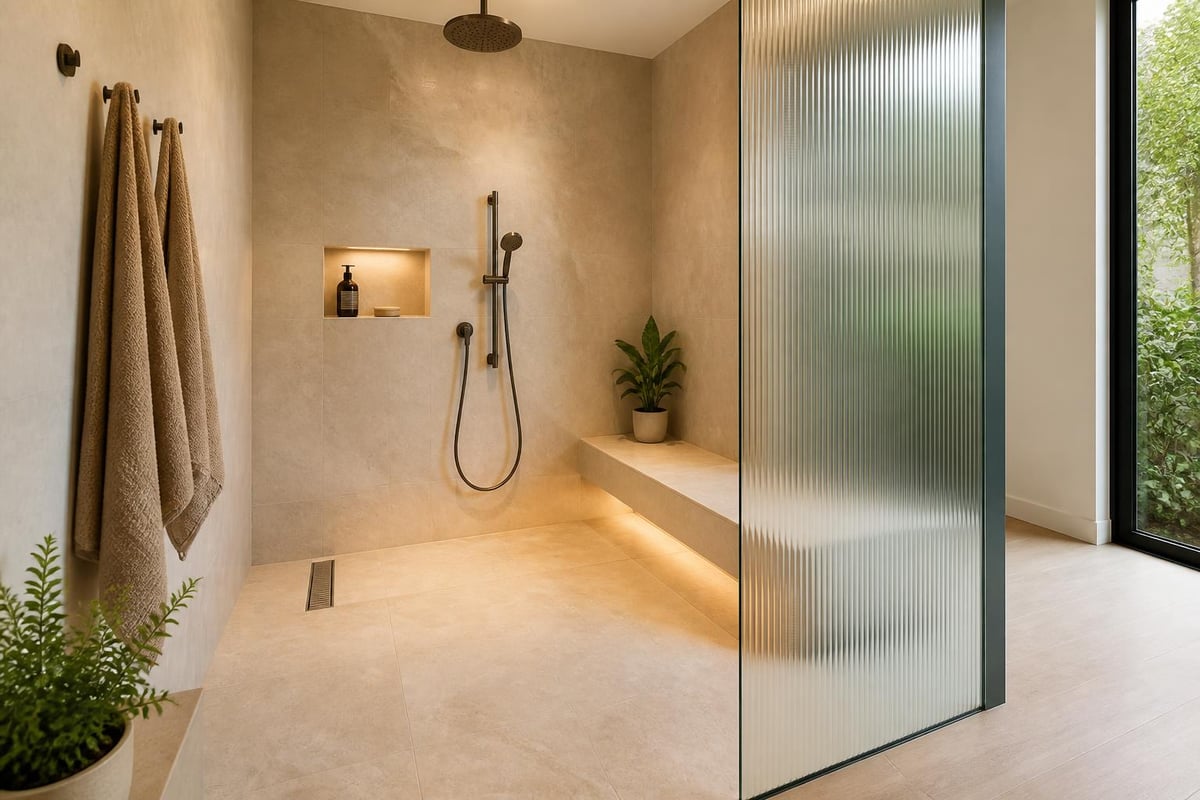 Wet room shower design