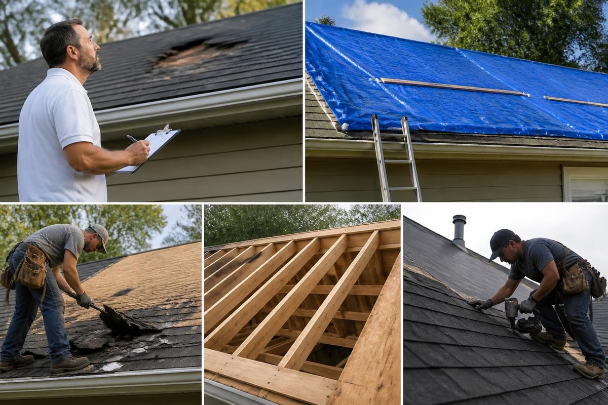 Storm damage repair stages