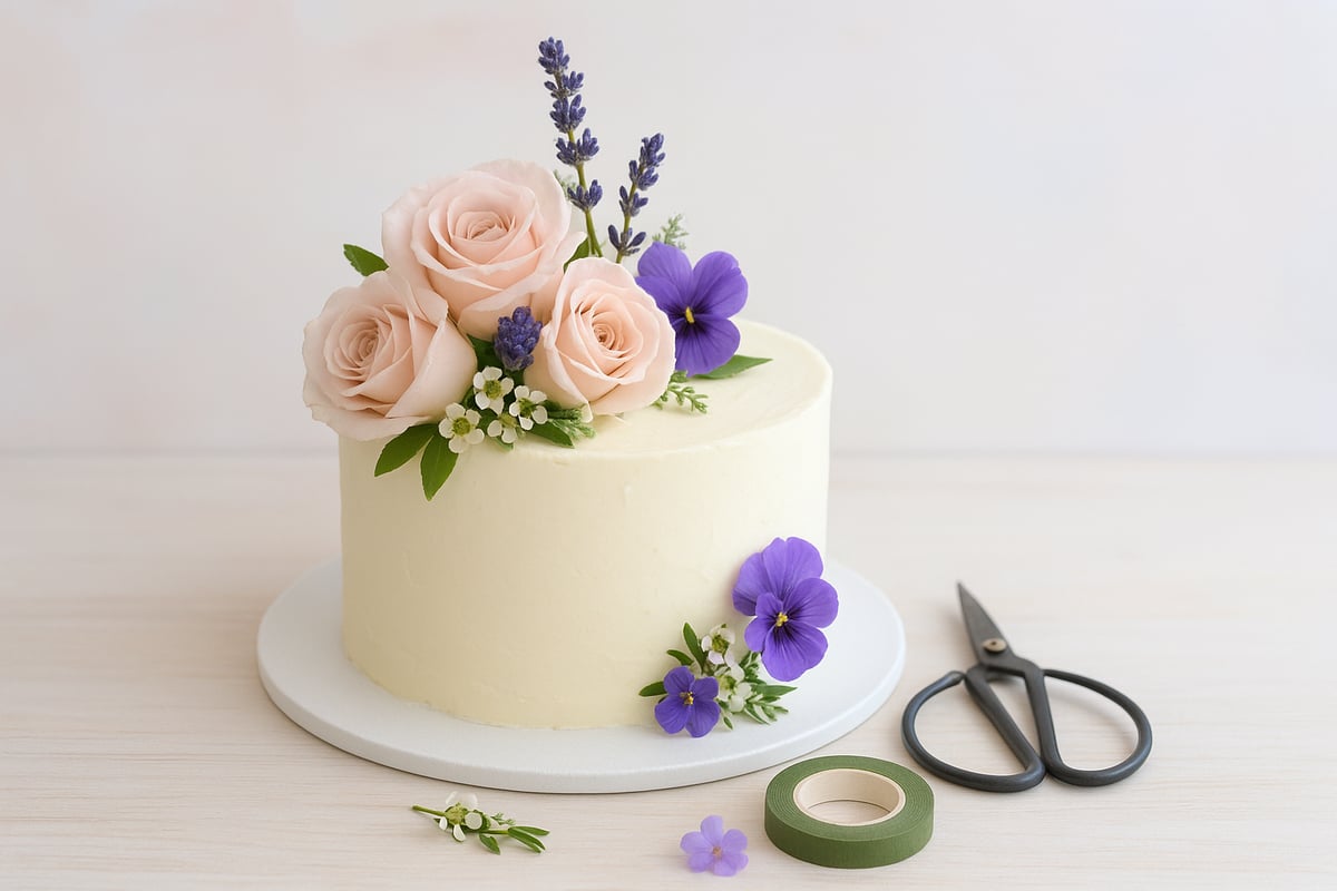 Schritt-für-Schritt: Kuchen mit Blumen dekorieren