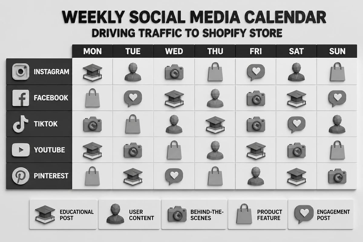 Social media content calendar