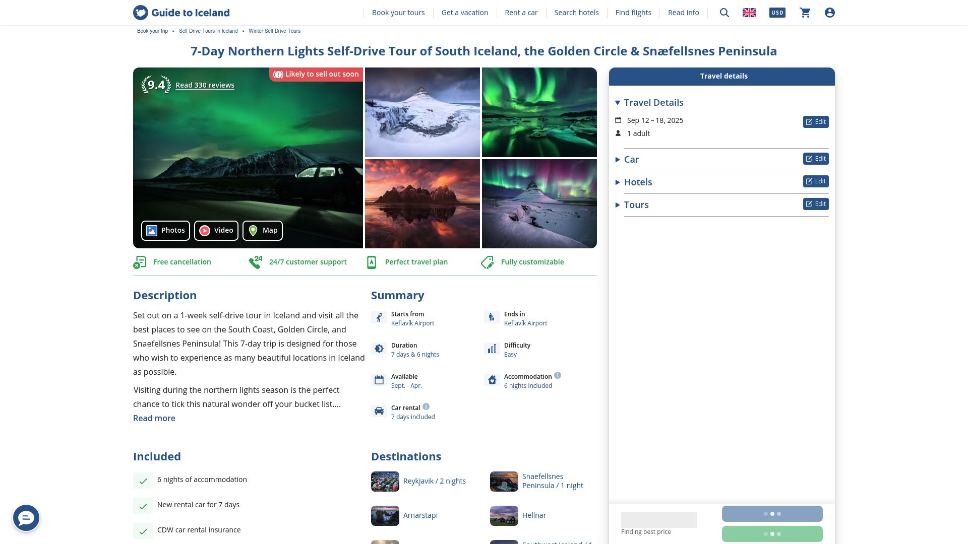 7 Best Northern Lights Vacation Packages to Book in 2025 - 7-Day Northern Lights Self-Drive Tour of South Iceland, Golden Circle & Snæfellsnes Peninsula, Iceland