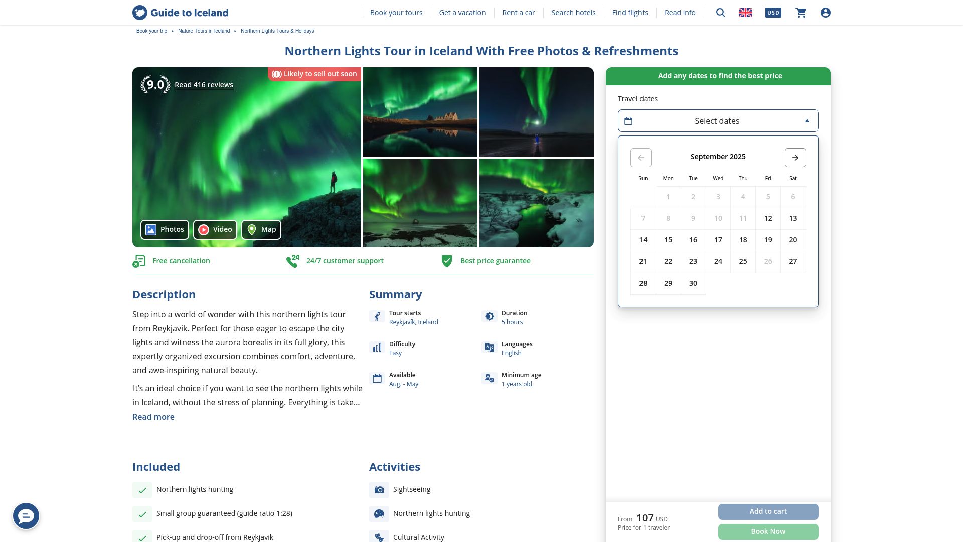 7 Best Northern Lights Vacation Packages to Book in 2025 - Northern Lights Tour in Iceland With Free Photos & Refreshments