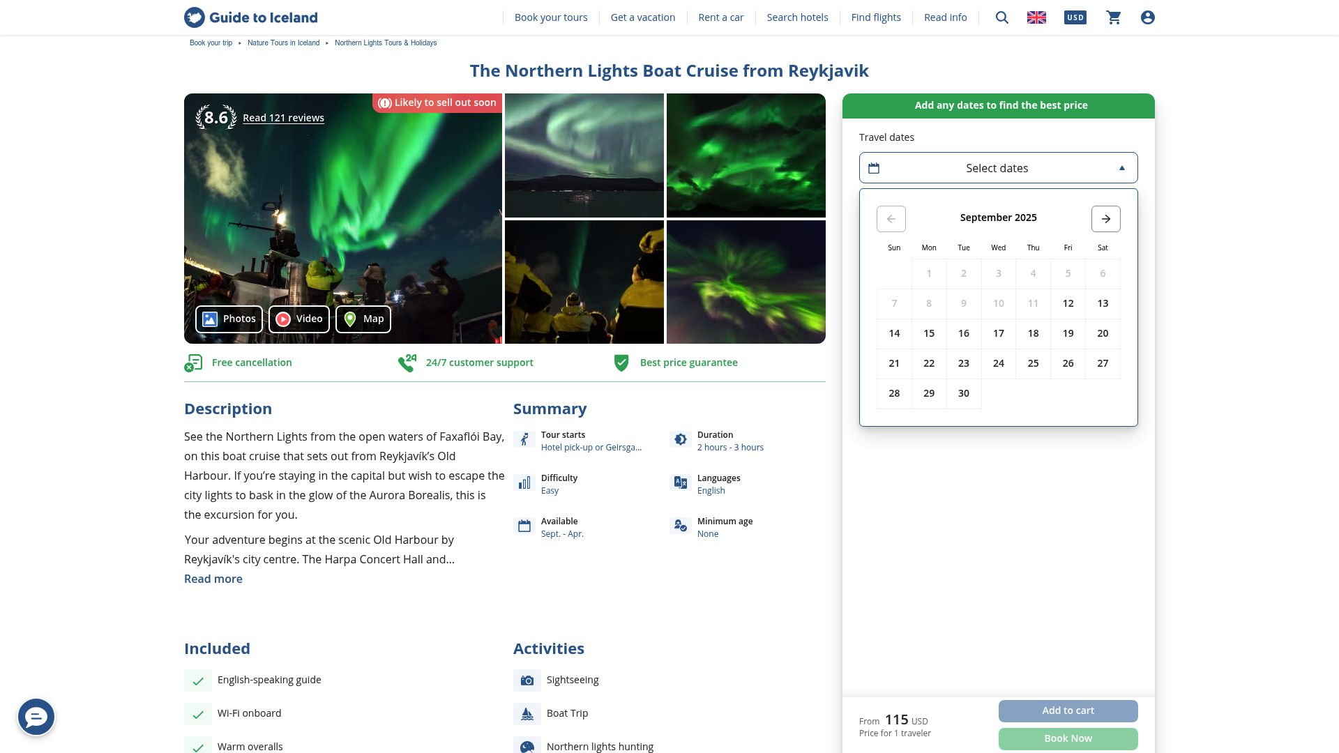 7 Best Northern Lights Vacation Packages to Book in 2025 - The Northern Lights Boat Cruise from Reykjavik, Iceland