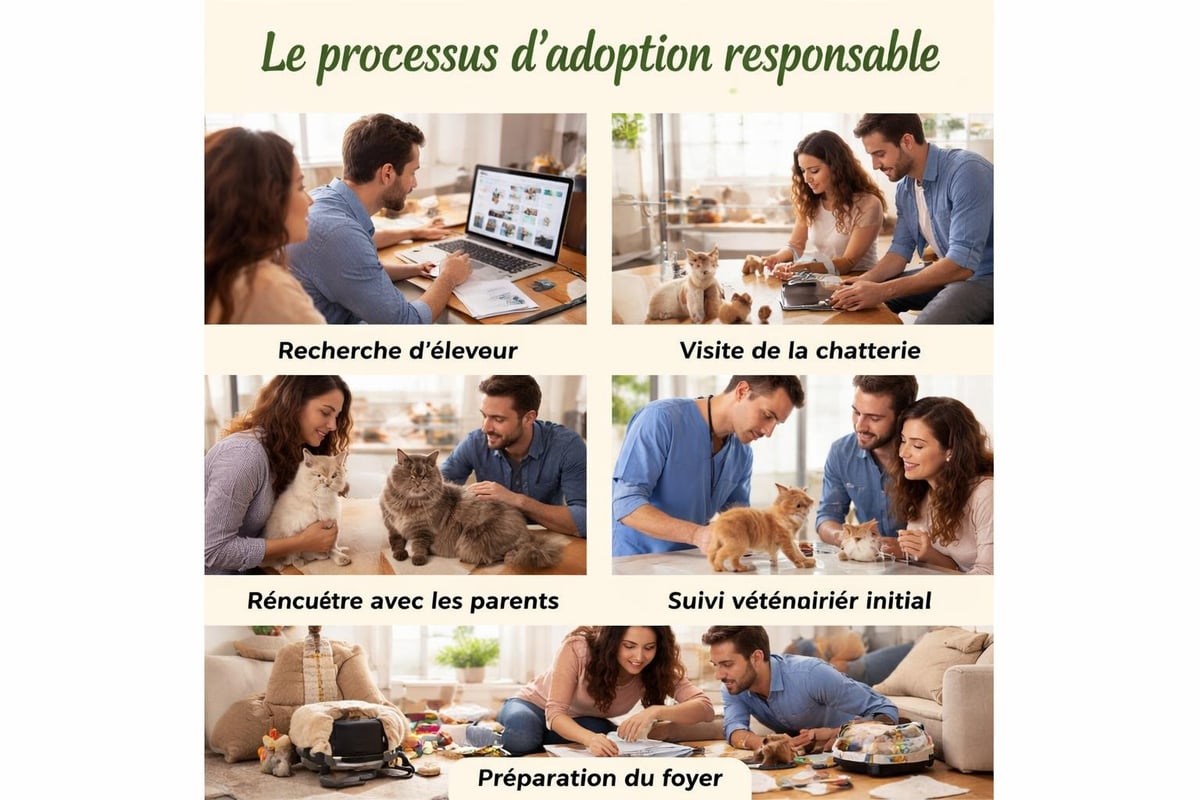 Pawtounes - Les Race de Chats : Guide Complet des Races Félines - Étapes adoption chat de race