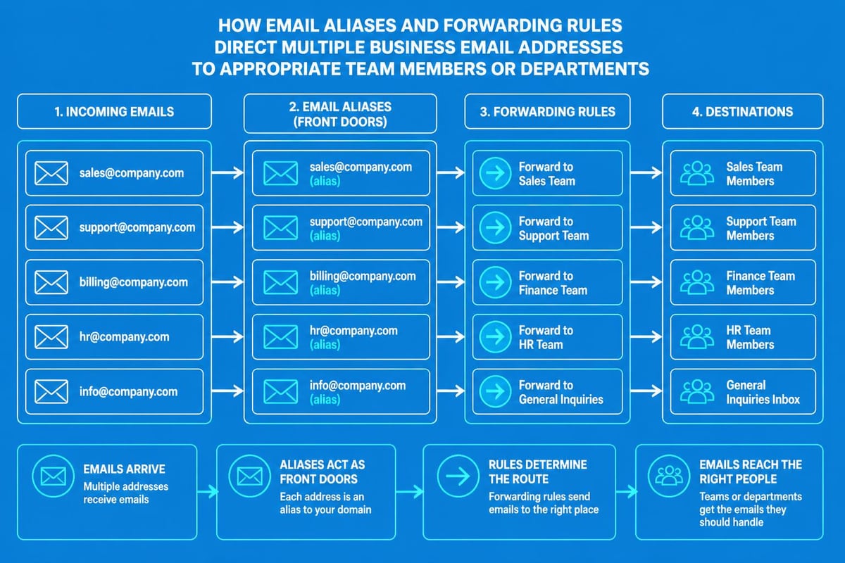Email alias routing diagram