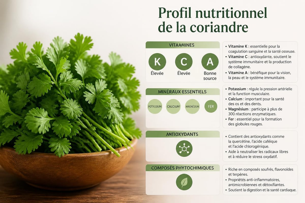 Composition nutritionnelle de la coriandre