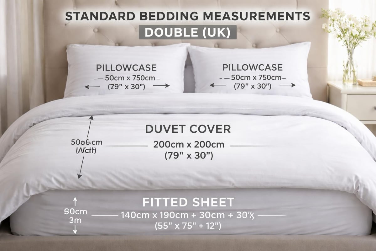 Double bedding dimensions guide