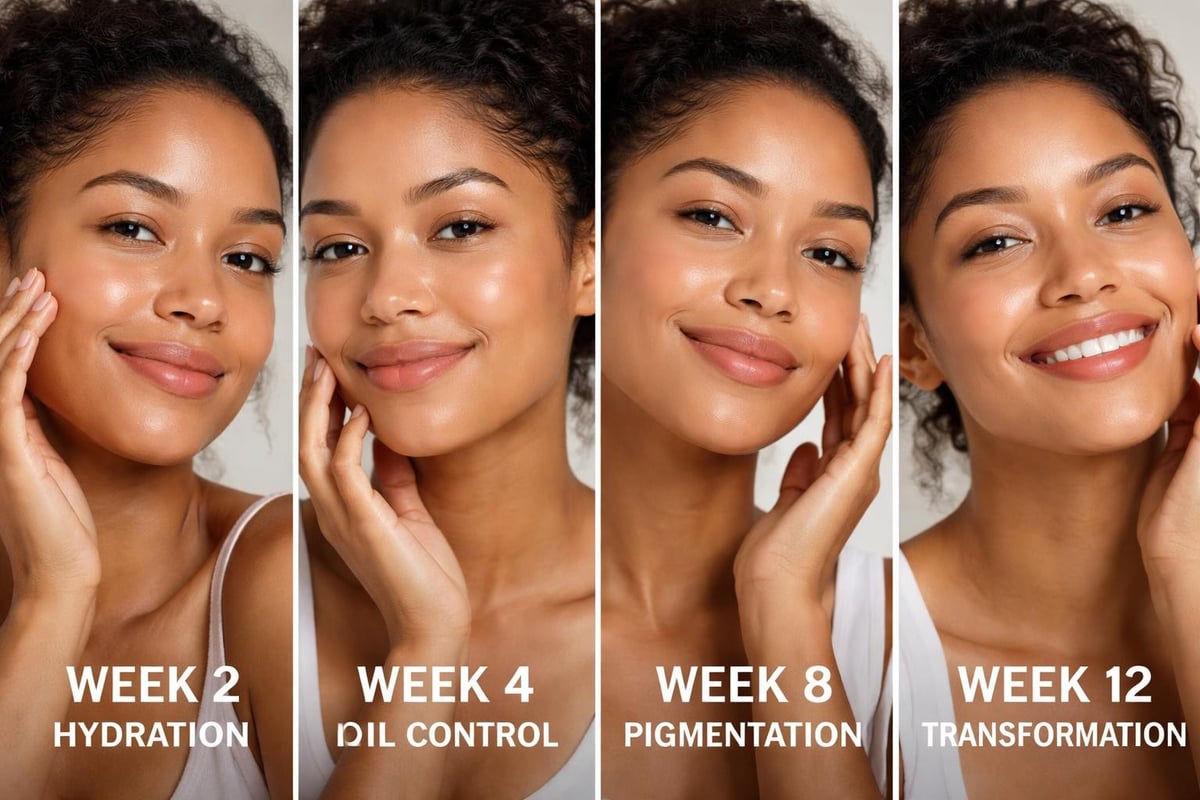 Skincare routine timeline