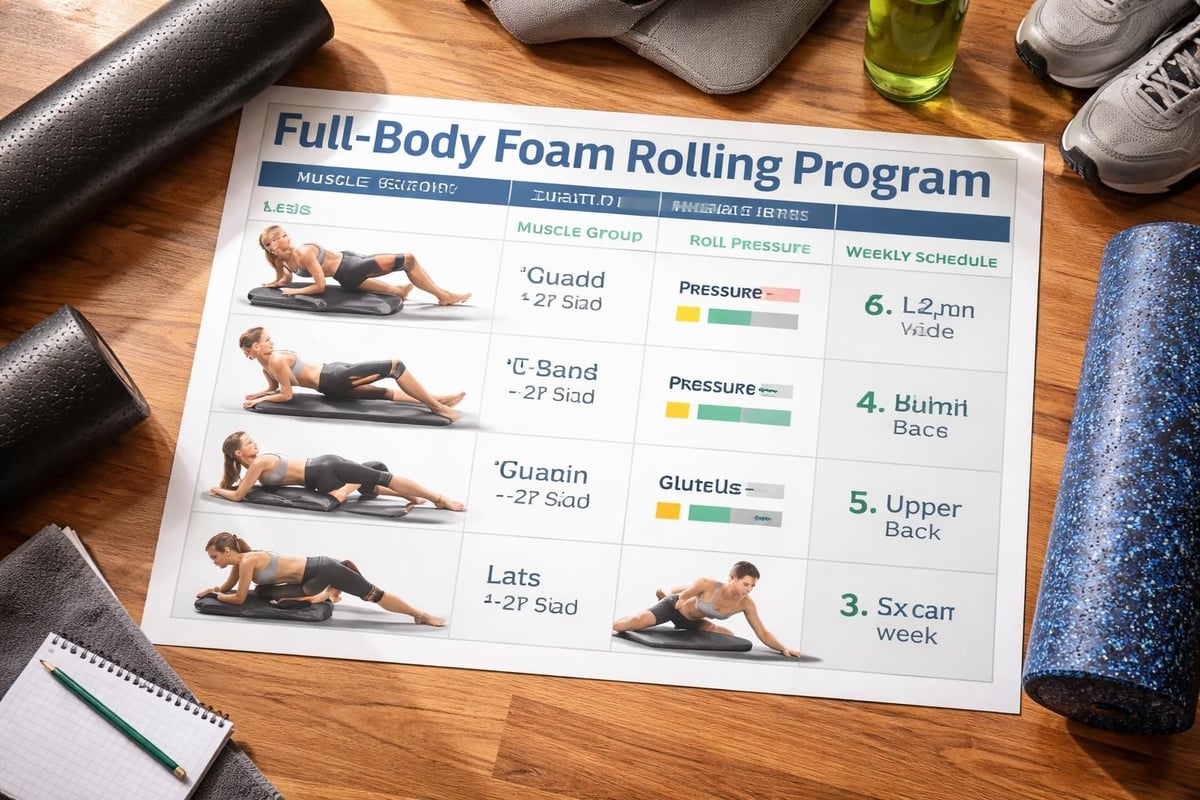 Complete foam rolling routine structure