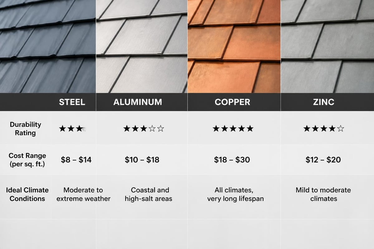 Metal shake roofing material comparison