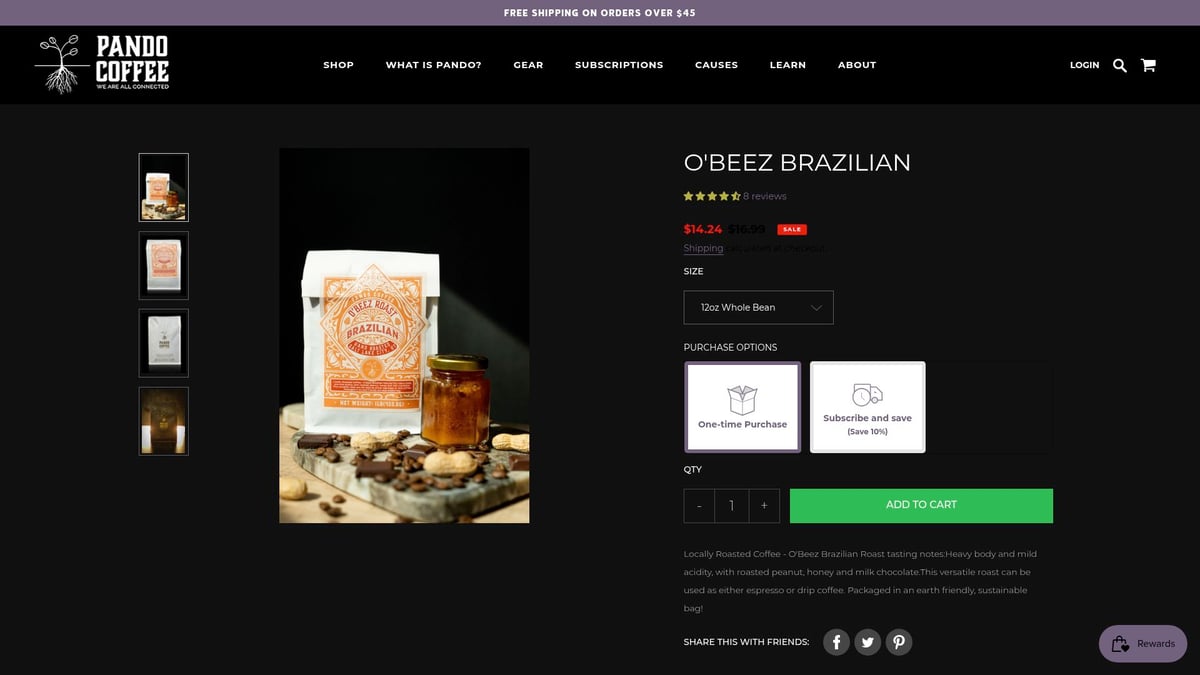 7 Irresistible Chocolate Coffee Beans to Try in 2026 - Pando Coffee O'Beez Brazilian Chocolate Coffee Beans