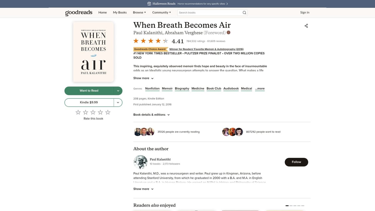 Top 8 Must-Read Healthcare Books for 2025 - When Breath Becomes Air by Paul Kalanithi
