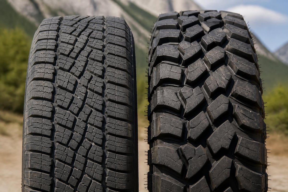 Off road tire tread pattern comparison