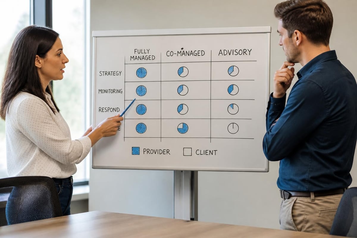 Managed network security service delivery models