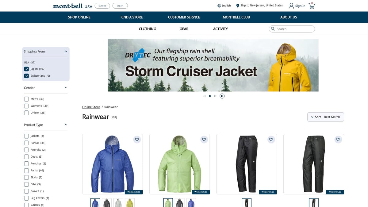 Top 7 UL Rain Jacket Picks for Lightweight Adventures 2026 - Montbell Versalite Rain Jacket