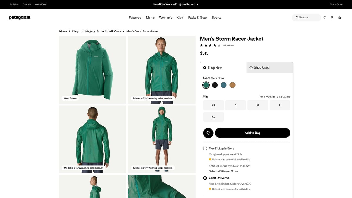 Top 7 UL Rain Jacket Picks for Lightweight Adventures 2026 - Patagonia Storm Racer Jacket