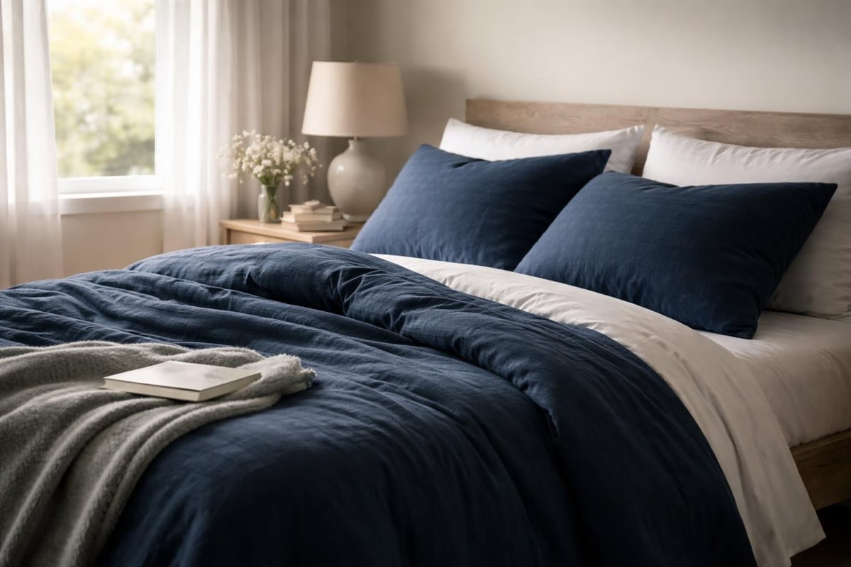 Navy bedding color psychology