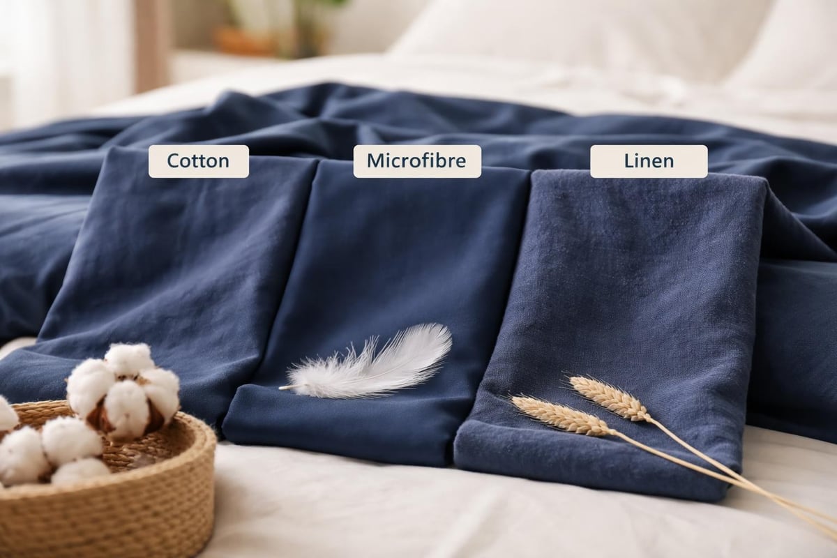 Navy bedding fabric types