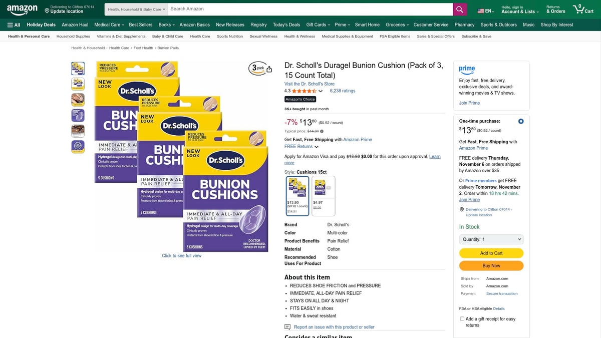 Top 8 Bunion Pads for Comfort and Relief in 2025 - Dr. Scholl’s Duragel Bunion Cushion (15 Count)