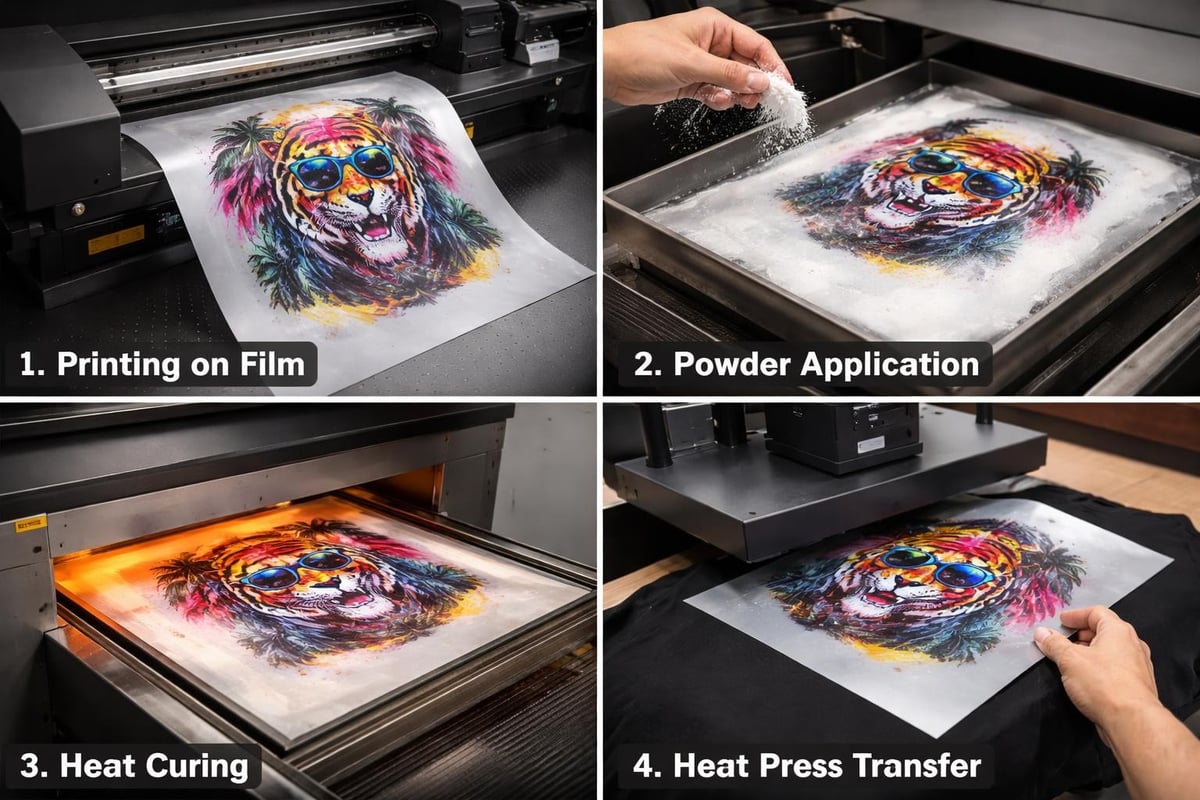 DTF transfer printing process