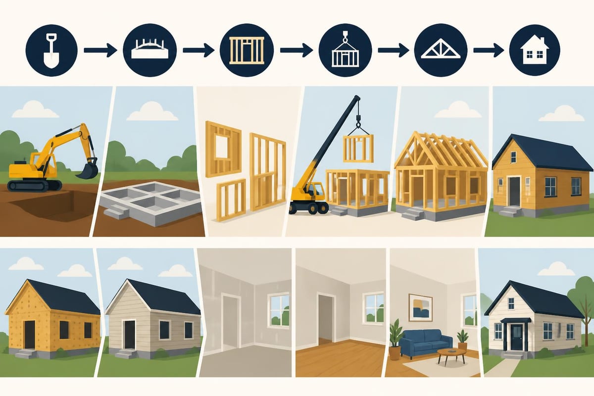 Wooden frame house construction timeline
