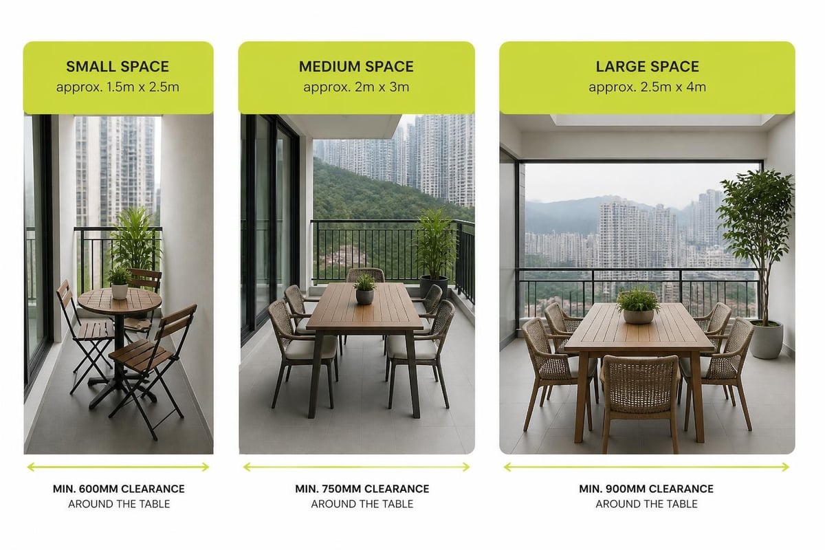 Space planning for outdoor dining