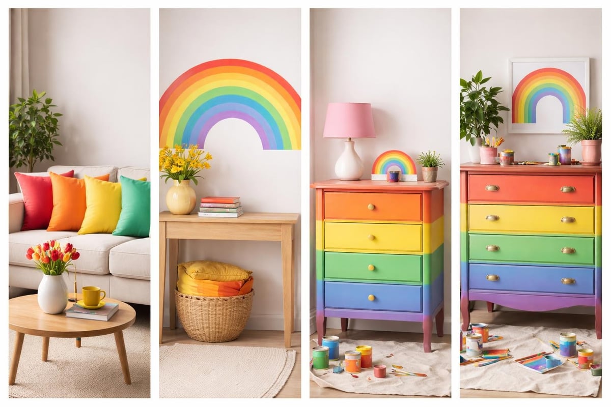 DIY rainbow decor projects