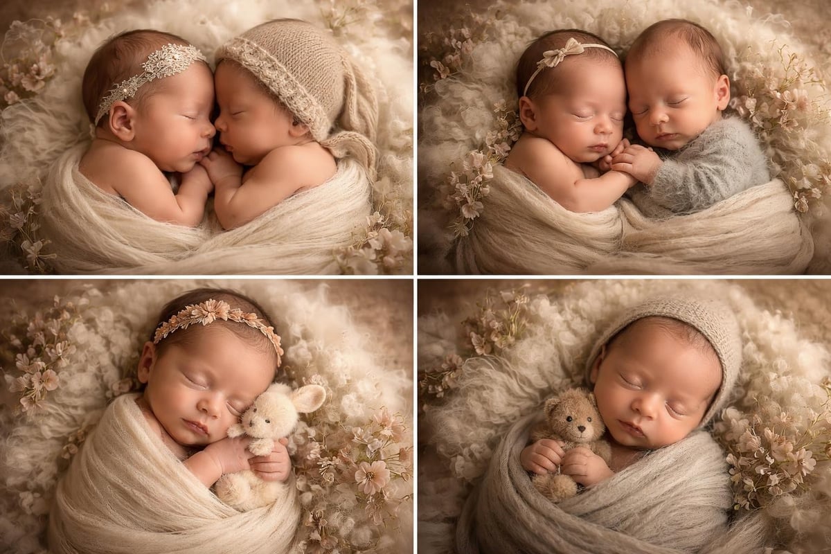 Twin photography pose variations