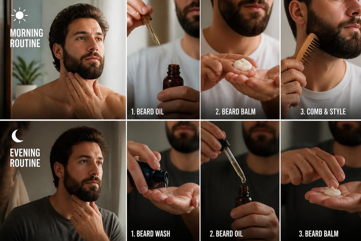 Daily beard care timeline