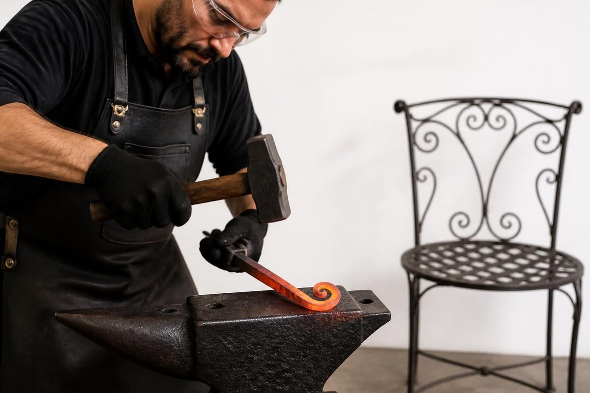 Wrought iron metalworking process