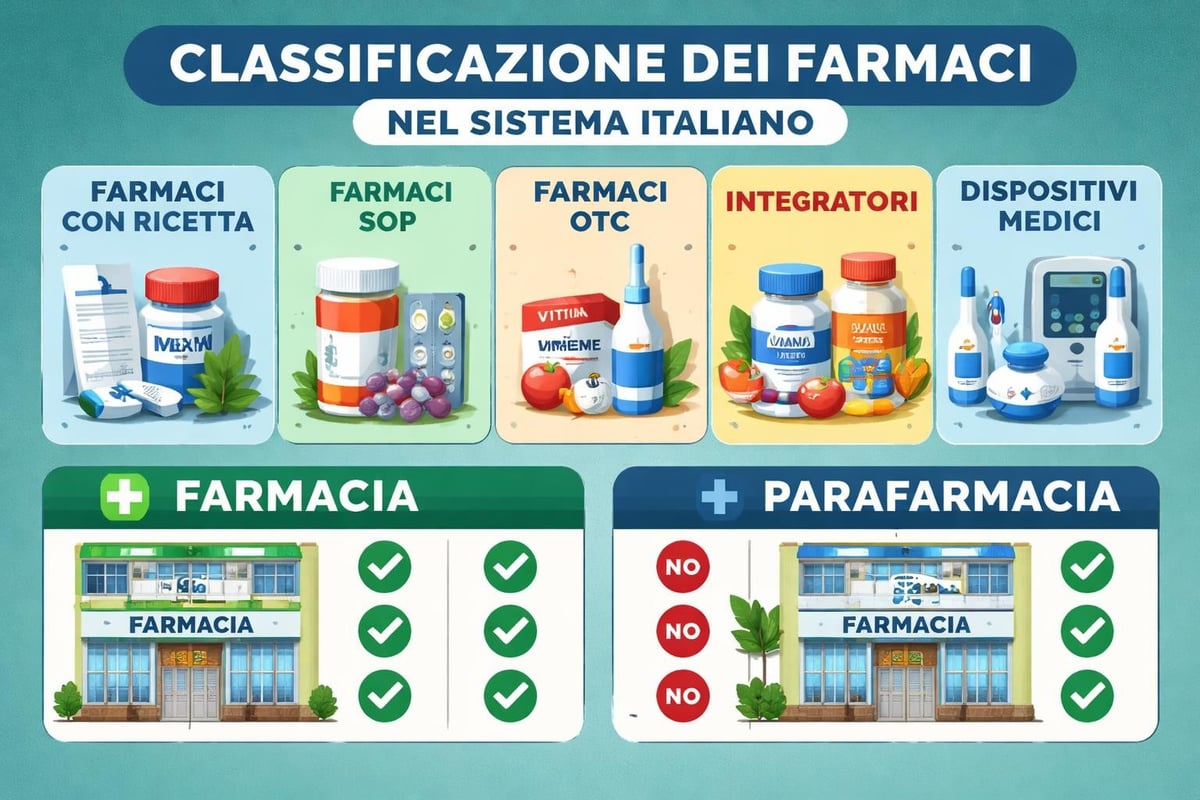 Farmacia e Parafarmacia: Differenze e Normative 2026 4 Categorie farmaci