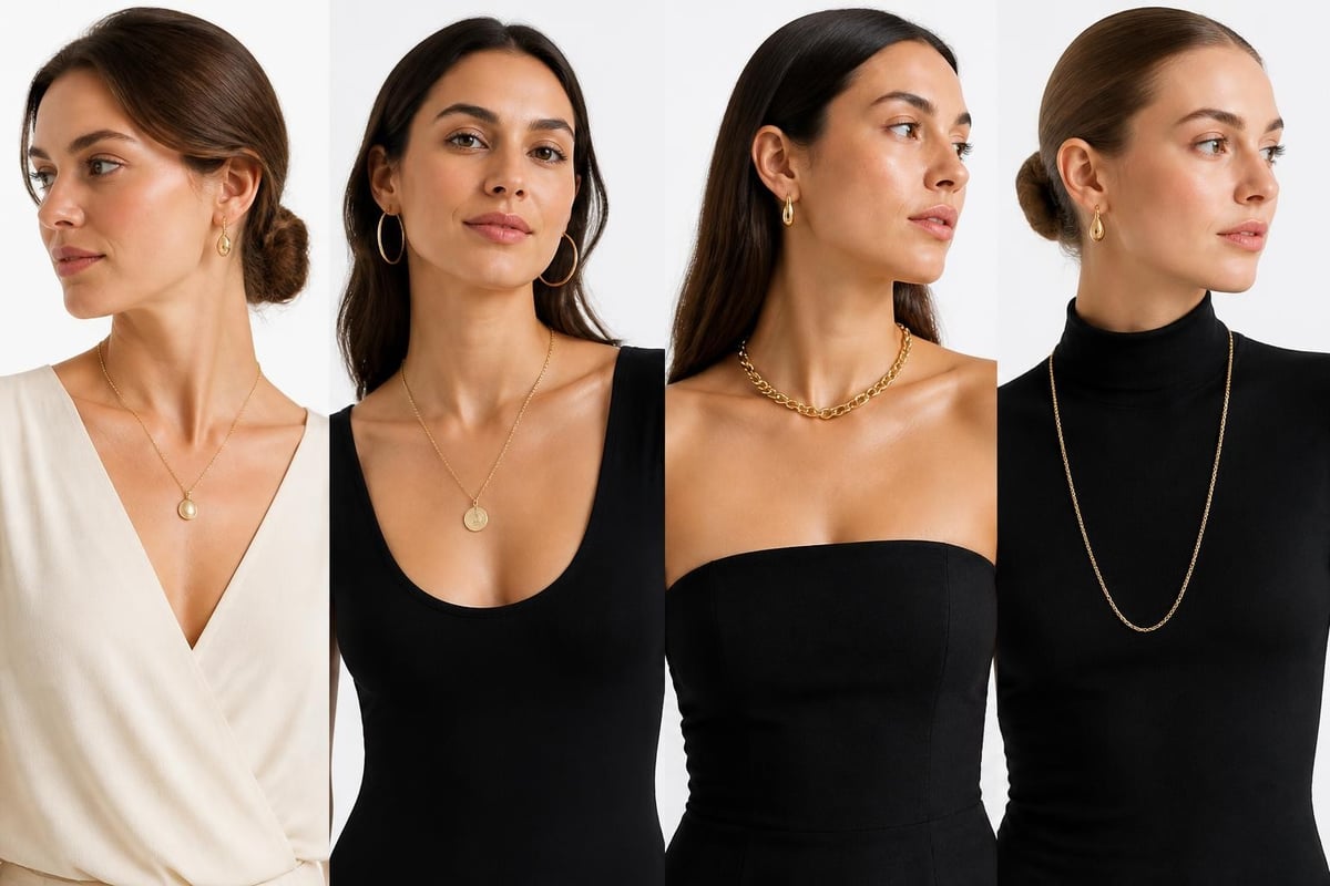 Neckline and jewelry coordination