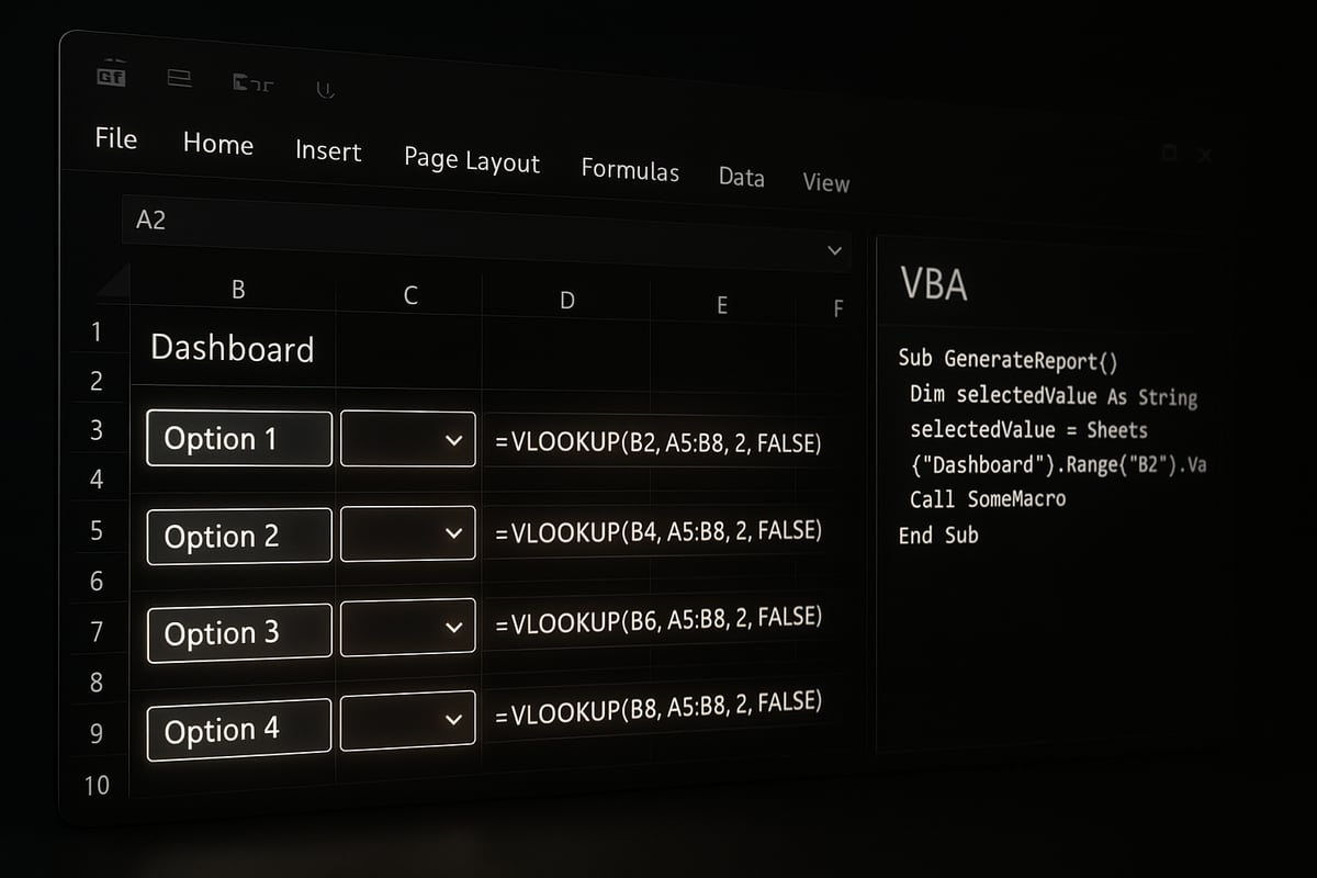 Integrating Drop Down Lists with Excel Formulas and Automation