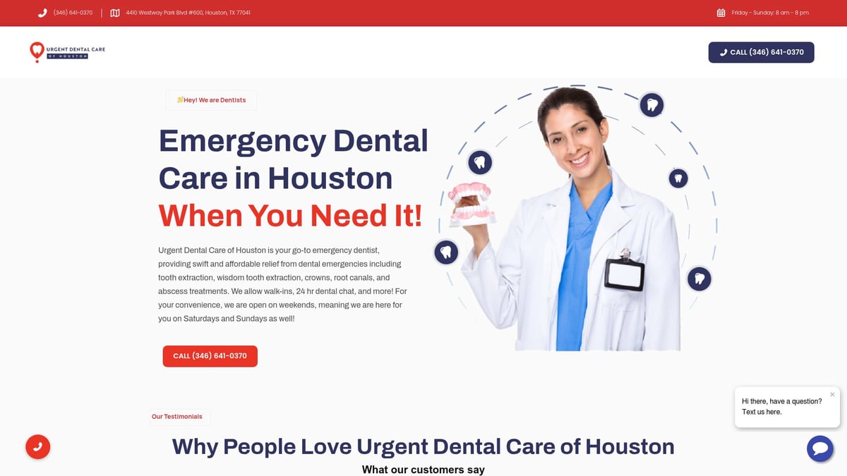 9 Essential Walk In Dental Clinic Near Me Options for 2025 - Urgent Dental Care of Houston (Houston, TX)
