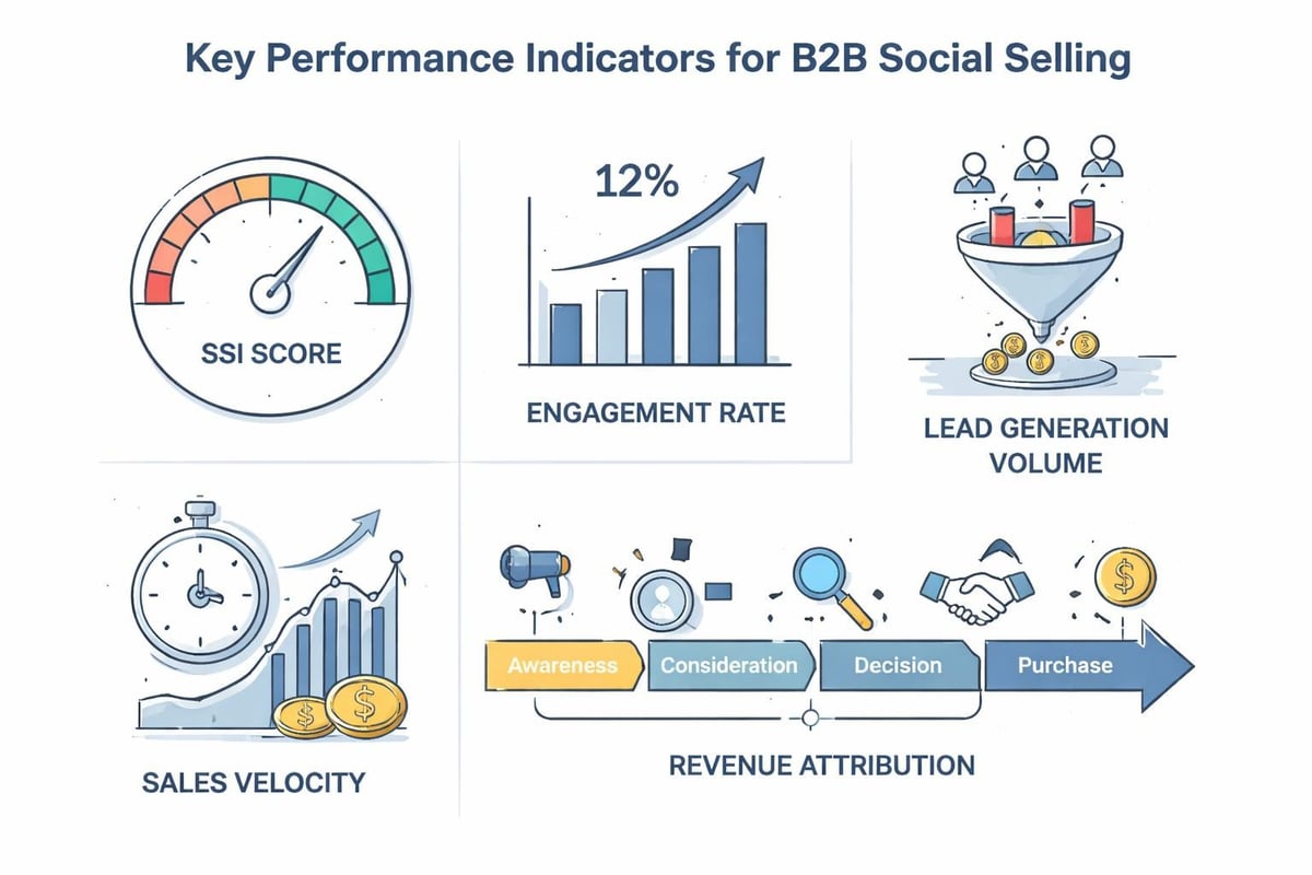 Social selling metrics dashboard
