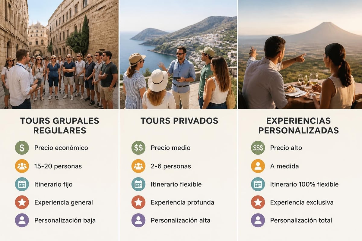 Comparación tipos de tours