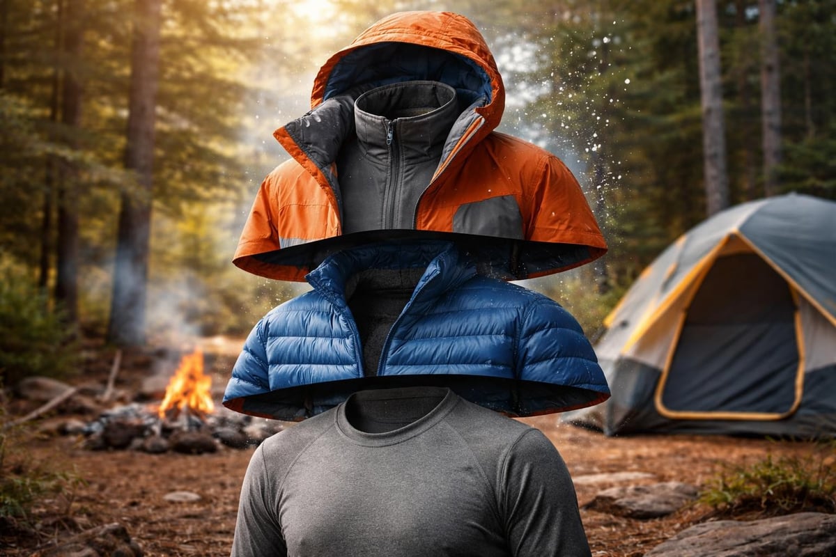 Family camping clothing layers
