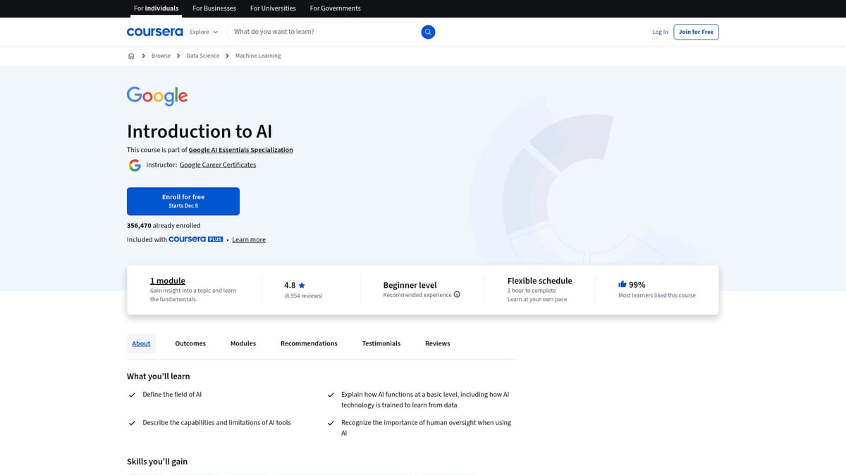 7 Top Coursera Artificial Intelligence Course Picks for 2026 - Introduction to Artificial Intelligence (Google)