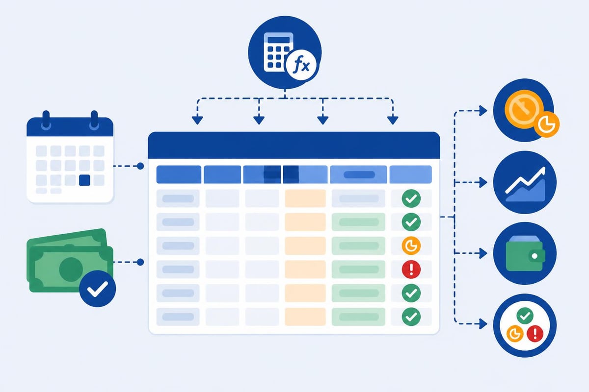 Automated calculations in rent tracking systems