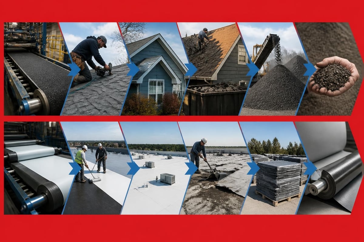 Roofing material lifecycle
