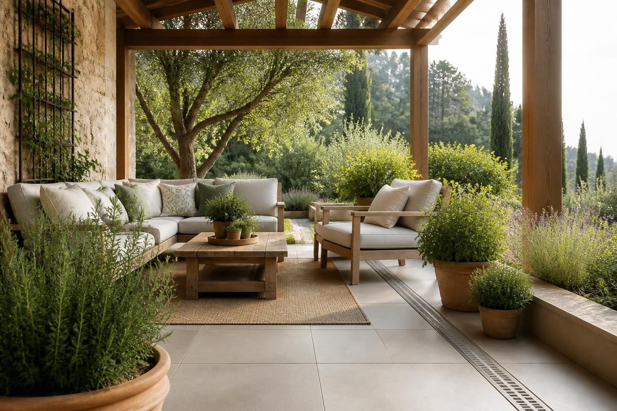 Mosquito-resistant patio layout