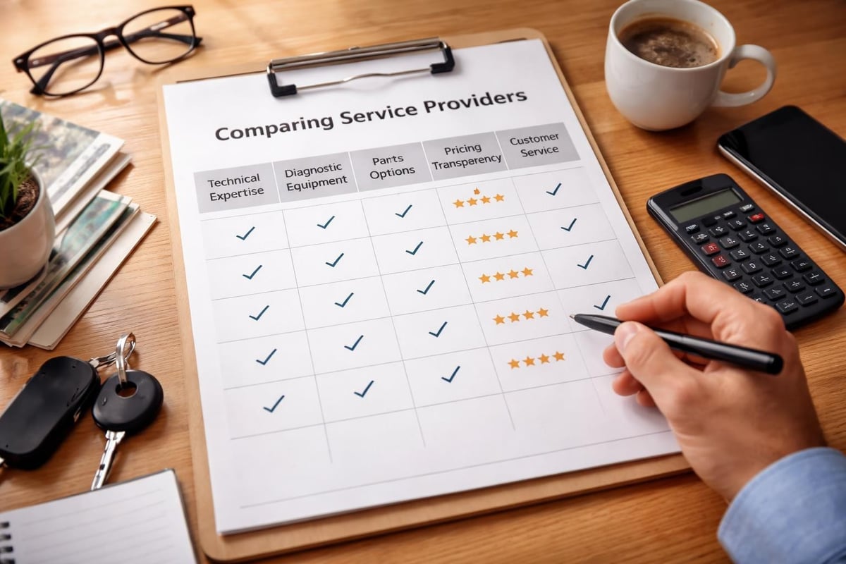 Service selection criteria
