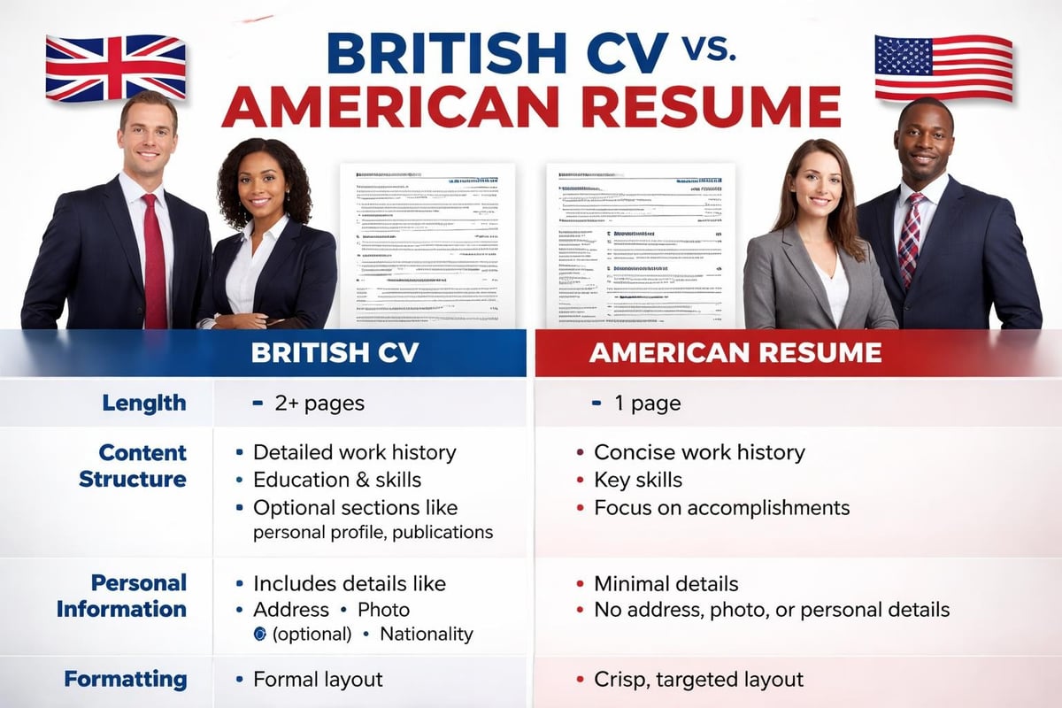 UK versus international CV formatting standards