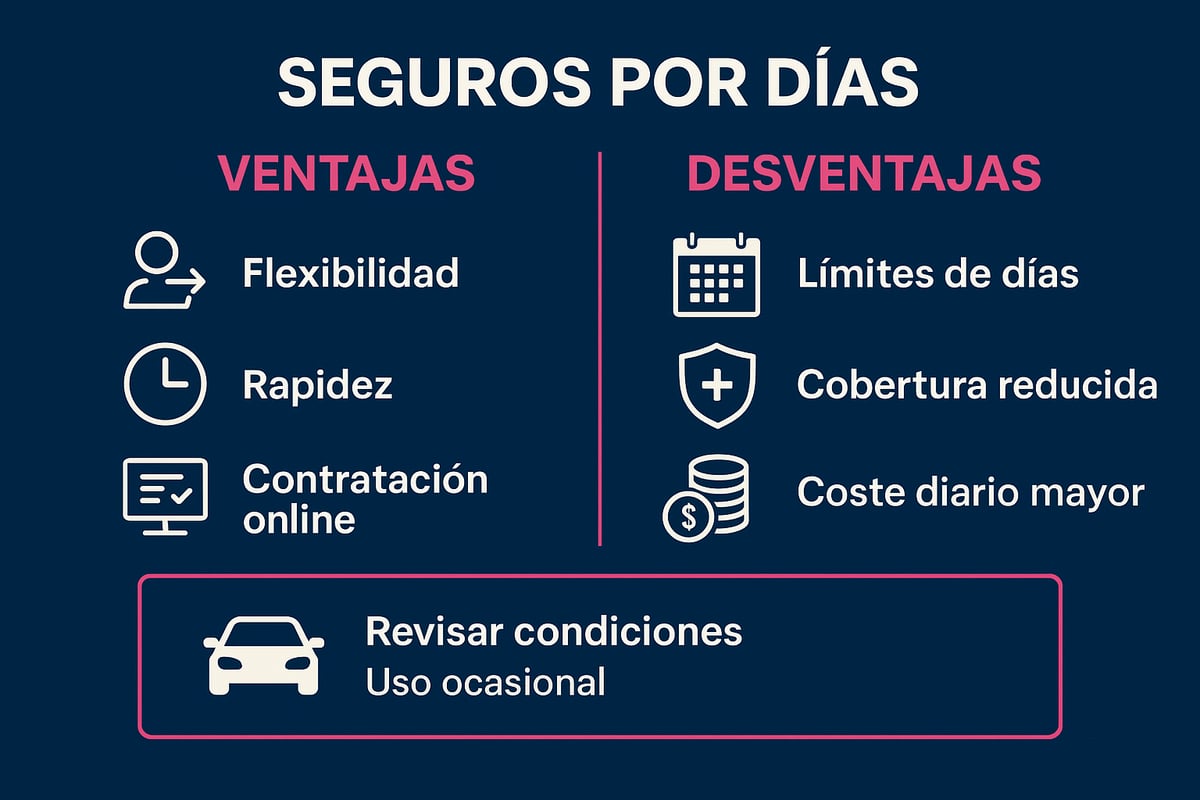 Ventajas y desventajas de los seguros por d&iacute;as coche