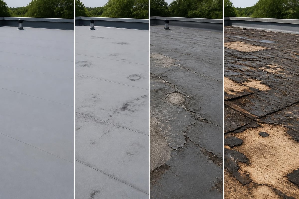 Flat roof damage assessment